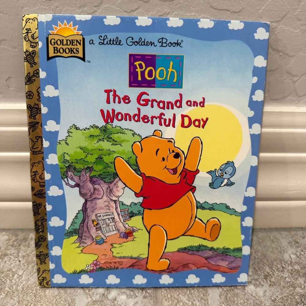 Vintage Winnie the Pooh Grand and Wonderful Day‎ Little Golden Book 1998 Disney